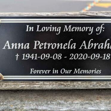 ABRAHAMS Anna Petronela 1941-2020