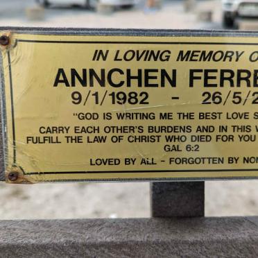 FERREIRA Annchen 1982-2013