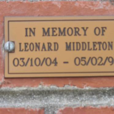 MIDDLETON Leonard 1904-1995