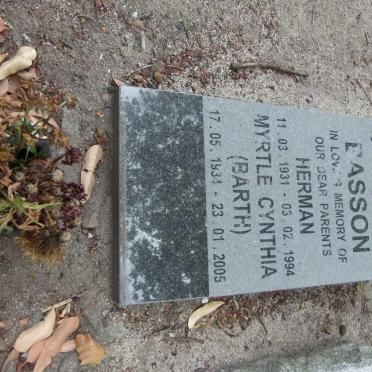 BASSON Herman 1931-1994 &amp; Myrtle Cynthia BARTH 1934-2005