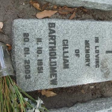 BARTHOLOMEW Gillian 1951-2003