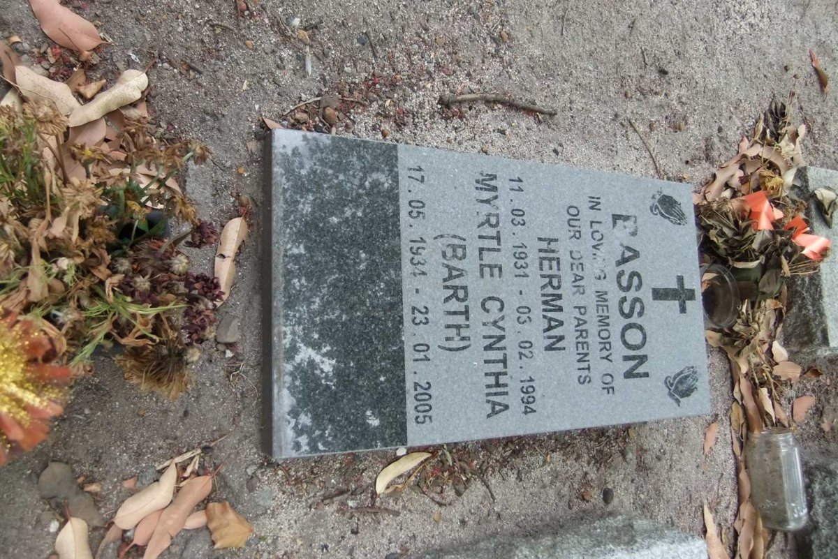 BASSON Herman 1931-1994 &amp; Myrtle Cynthia BARTH 1934-2005