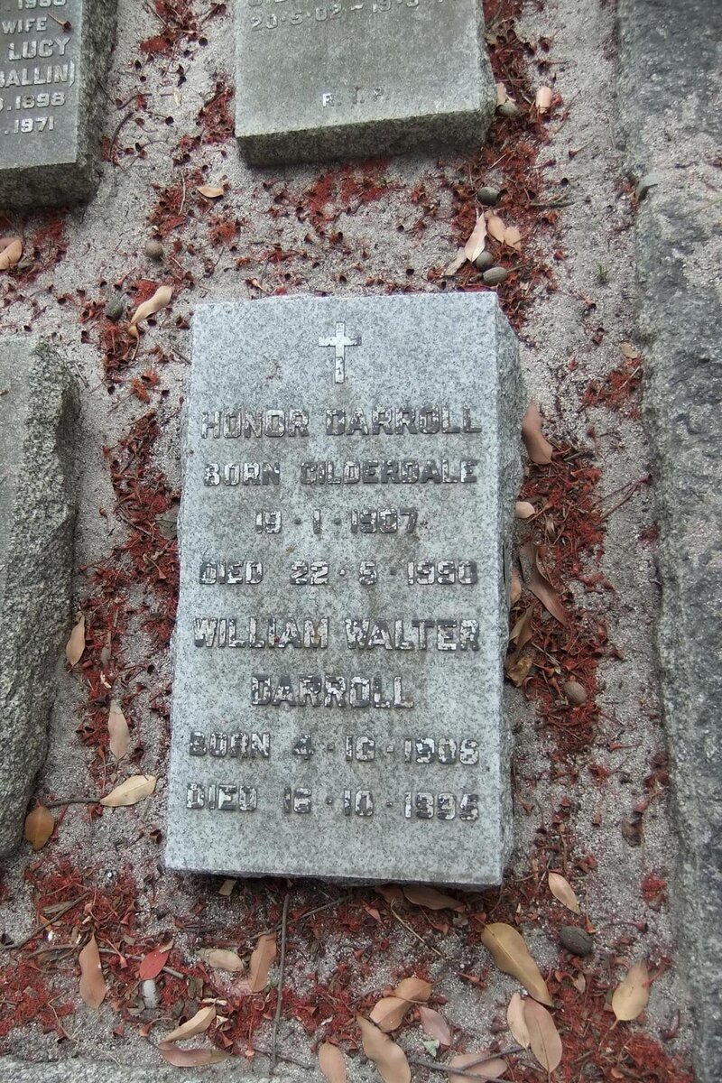 DARROLL William Walter 1906-1995 &amp; Honor GILDERDALE 1907-1990