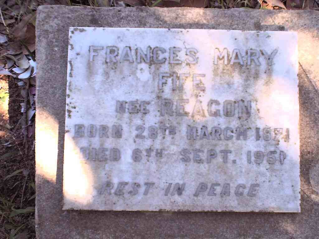 FIFE Frances Mary nee REAGON 1871-1951