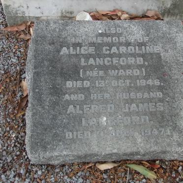 LANGFORD Alfred James -1947 &amp; Alice Caroline WARD -1946