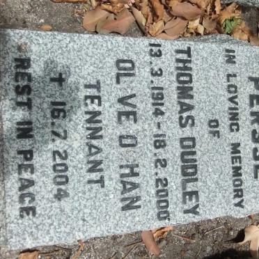 PERSSE Thomas Dudley 1914-2000 &amp; Olive D?han Tennant -2004