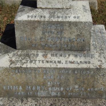 STEVENSON Emma nee MOORE -1892 :: STEVENSON Emma Mary -1893 ::  STEVENSON Hannah -1921