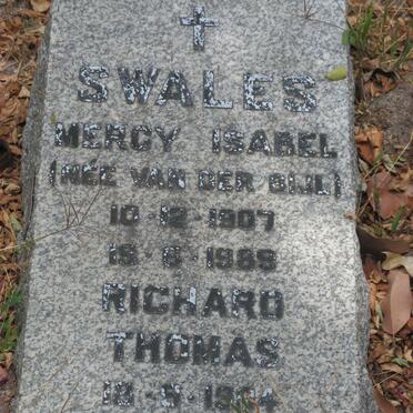 SWALES Richard Thomas 1904-2004 &amp; Mercy Isabel VAN DER BIJL 1907-1989