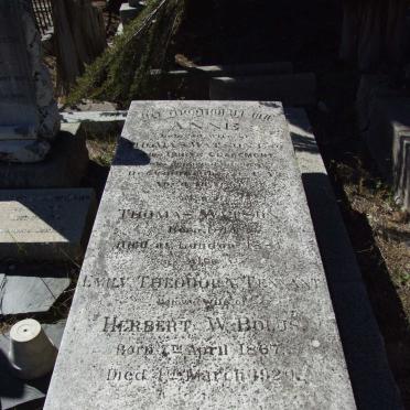 WATSON Thomas 181?-1884 &amp; Anne -18?2 :: BOLUS Emily Theodora nee TENNANT 1867-1920