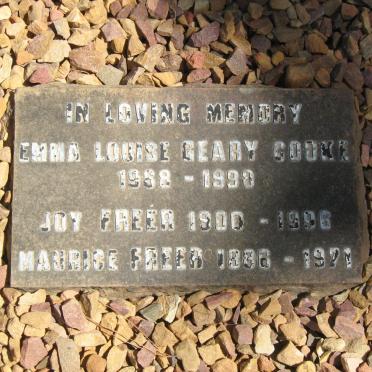 FREER  Maurice 1886-1971 &amp; Joy 1900-1996 :: COOKE Emma Louise Geary 1968-1998