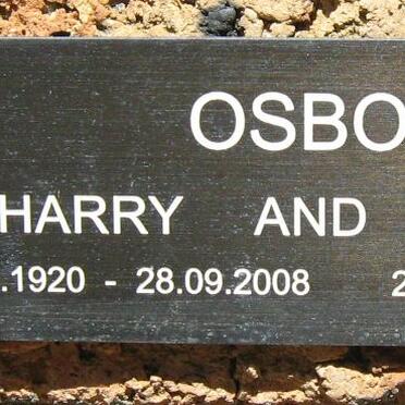 OSBORN Harry 1920-2008 &amp; Beatrice 1921-1996