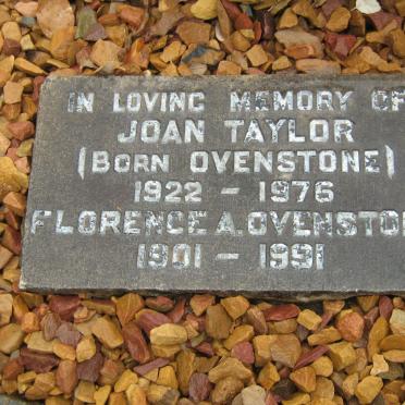 OVENSTONE Florence A. 1901-1991 :: TAYLOR Joan nee OVENSTONE 1922-1976