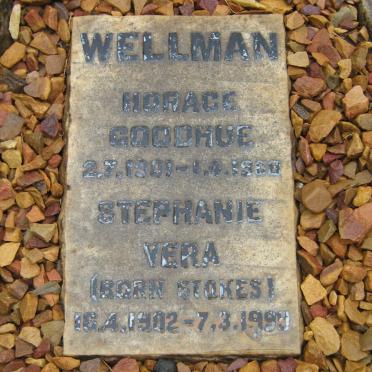 WELLMAN Horace Goodhue 1901-1968 &amp; Stephanie Vera STOKES 1902-1999