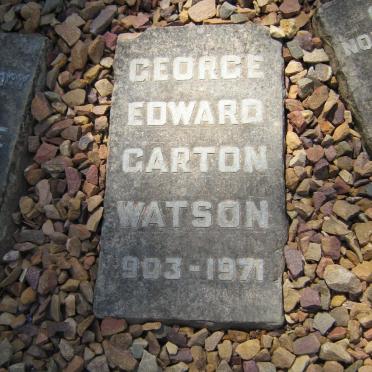 WATSON George Edward Garton 1903-1971
