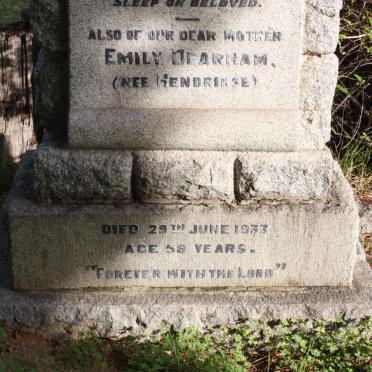DEARHAM Emily nee HENDRIKSE -1933 