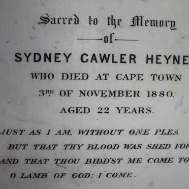 HEYNES Sydney Cawler -1880