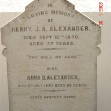 ALEXANDER Henry J.A. -1890 &amp; Anna B. -1897