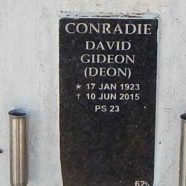 CONRADIE David Gideon 1923-2015