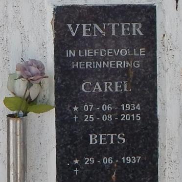 VENTER Carel 1934-2015 &amp; Bets 1937-