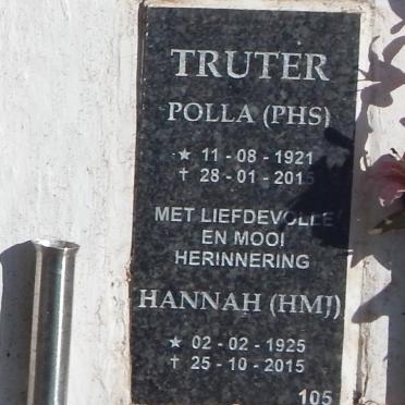 TRUTER P.H.S. 1921-2015 &amp; H.M.J. 1925-2015