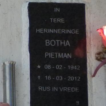 BOTHA Pietman 1942-2012