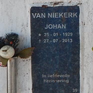 NIEKERK Johan, van 1929-2013