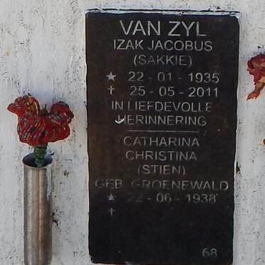 ZYL Izak Jacobus, van 1935-2011 &amp; Catharina Christina GROENEWALD 1938-