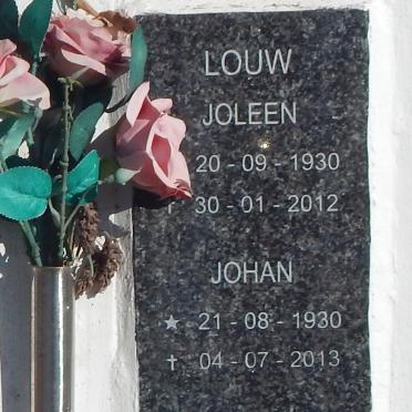 LOUW Johan 1930-2013 &amp; Joleen 1930-2012
