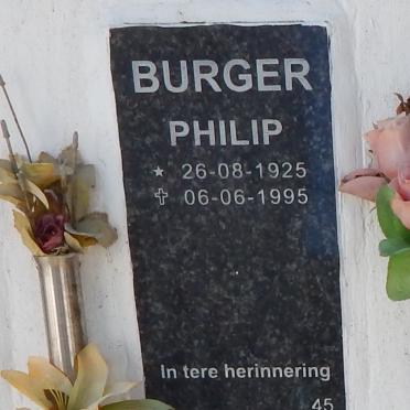 BURGER Phillip 1925-1995