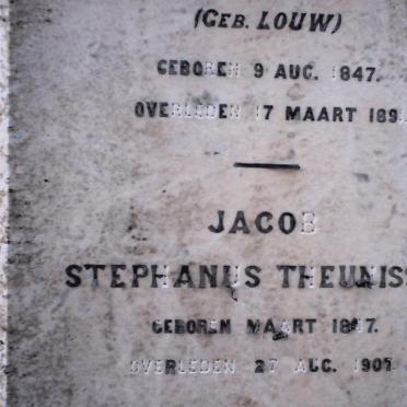 THEUNISSEN Jacob Stephanus 1847-1907 &amp;  Alida J. LOUW 1847-1891
