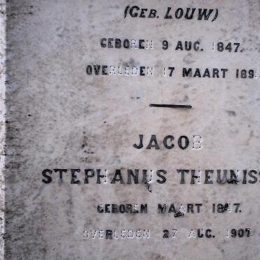 THEUNISSEN Jacob Stephanus 1847-1907 &amp;  Alida J. LOUW 1847-1891