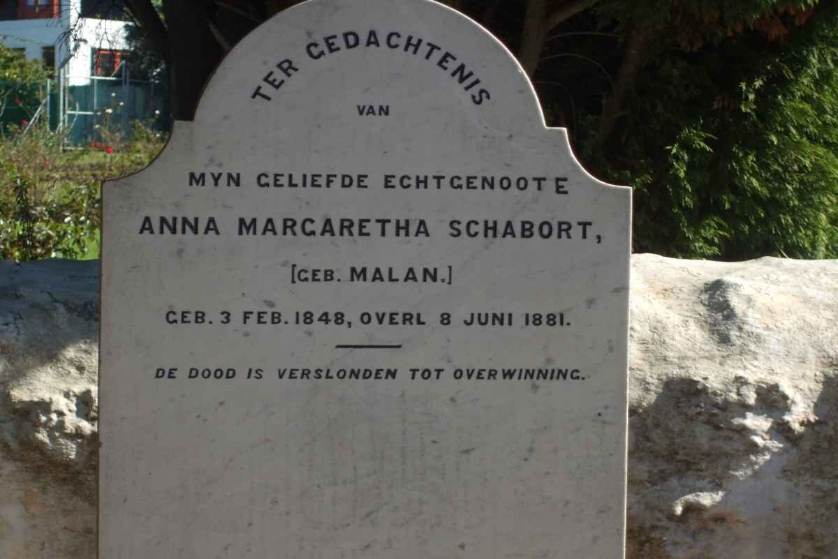 SCHABORT Anna Margaretha nee MALAN 1845-1881