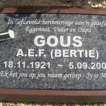 GOUS A.E.F. 1921-2007