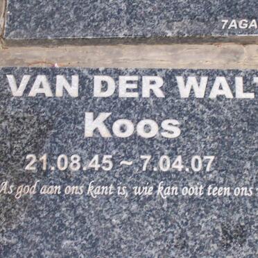 WALT Koos, van der 1945-2007