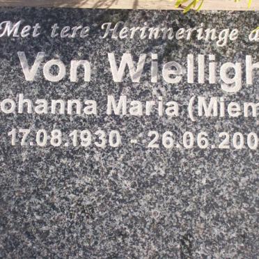 WIELLIGH Johanna Maria, von 1930-2003
