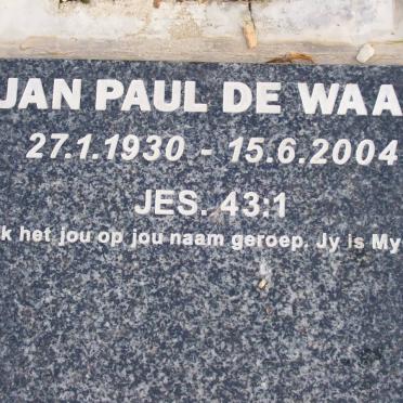 WAAL Jan Paul, de 1930-2004