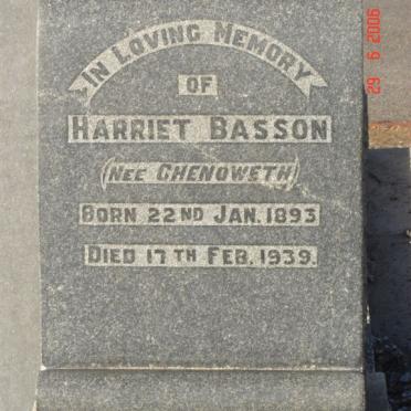 BASSON Harriet nee CHENOWETH 1893-1939