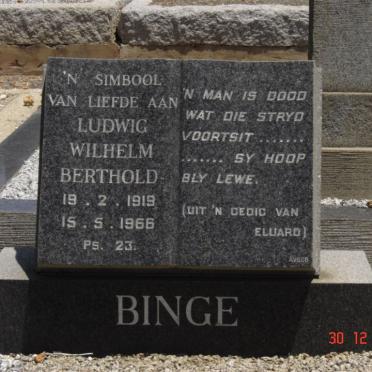 BINGE Ludwig Wilhelm Berthold 1919-1966