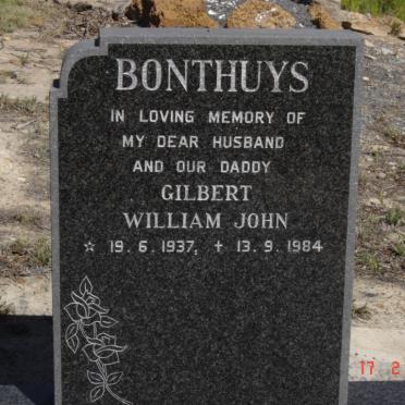 BONTHUYS Gilbert William John 1937-1984