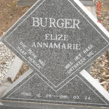 BURGER Elize Annamarie 1980-1981
