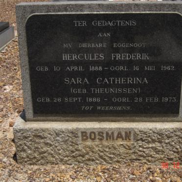 BOSMAN Hercules Frederik 1888-1962 &amp; Sara Catharina THEUNISSEN 1886-1973