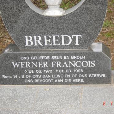 BREEDT Werner Francois 1972-1996