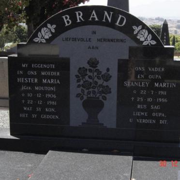 BRAND Stanley Martin 1911-1986 &amp; Hester Maria MOUTON 1906-1981