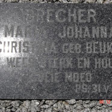 BRECHER Maria Johanna Christina nee BEUKES
