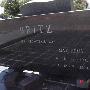 BRITZ Mattheus 1933-1974