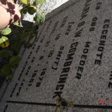 COMBRINK Stephanus 1880-1961 &amp; Maria S.W. Smit 1879-1951 :: COMBRINCK Stephie 1909-1976