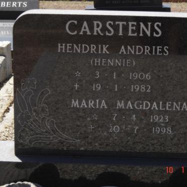 CARSTENS Hendrik Andries 1906-1982 &amp; Maria Magdalena 1923-1998