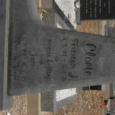 CLOETE Francois J. 1943-1976 :: Jaco CLOETE 1969-1973