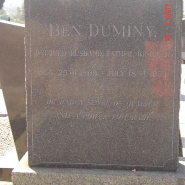 DUMINY Ben 1899-1951
