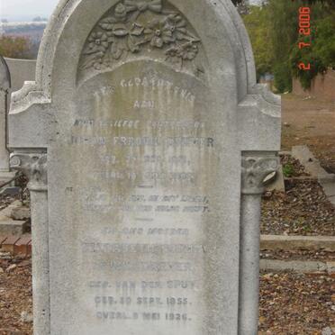 DREYER Johan Fredrik 1851-190? &amp; Elizabeth Sophia de Wet nee VAN DER SPUY 1855-1926